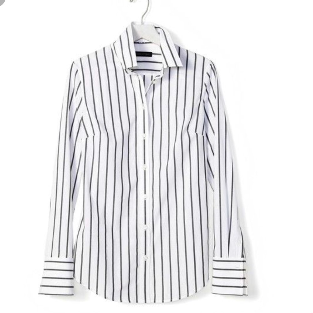 Banana Republic Riley Shirt striped ruffle detail